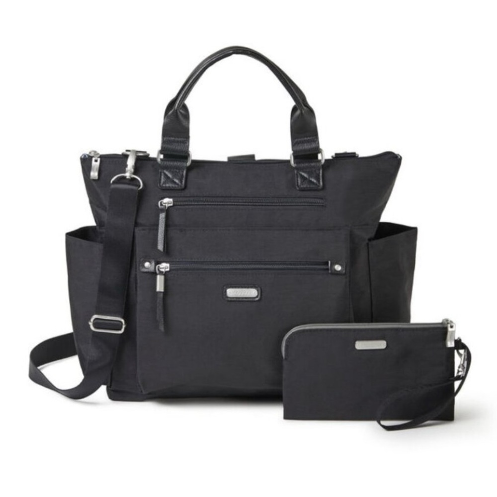 Baggallini Gray Travel Bag with RFID pouch and luggage strap - Picture 6 of 9